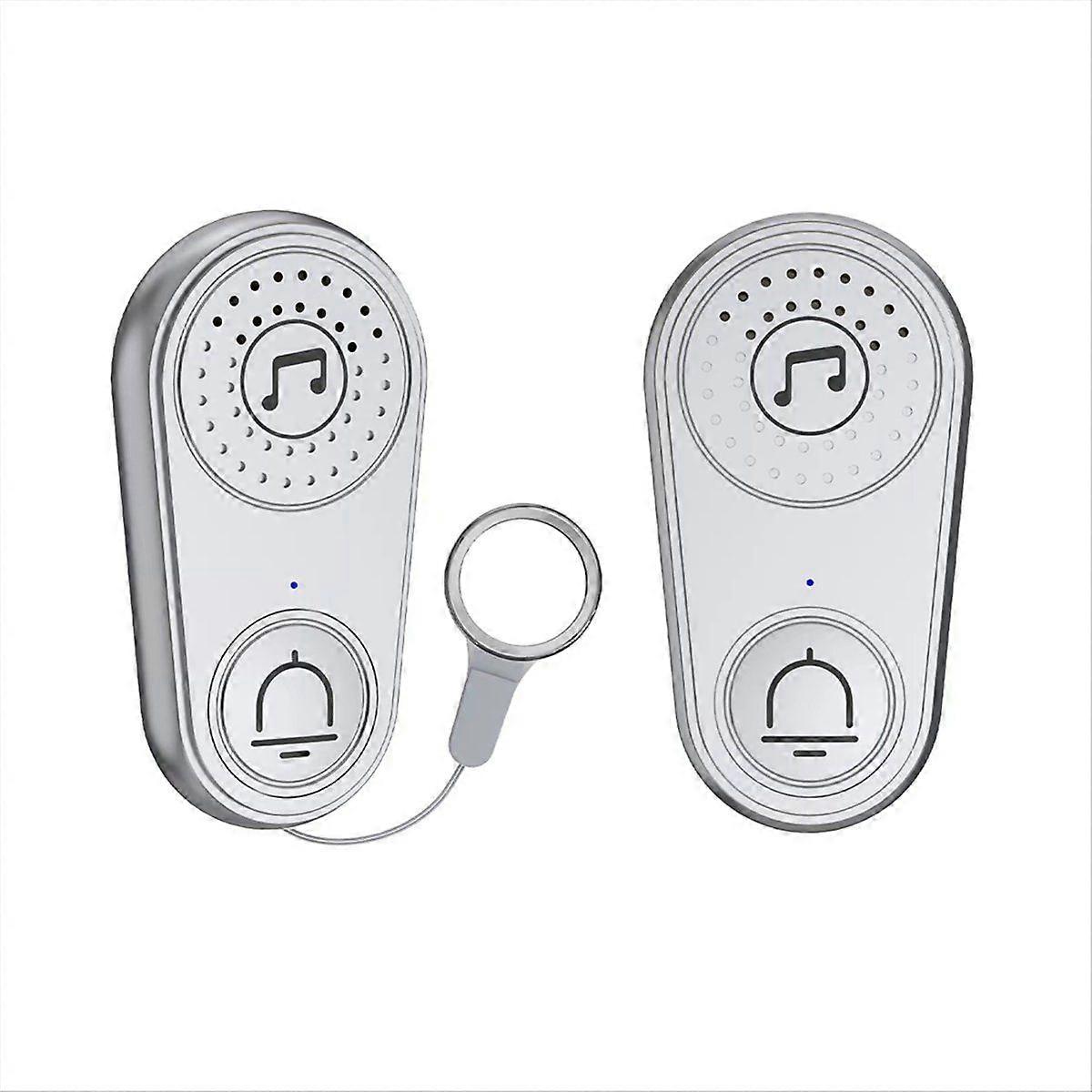 Wireless Intercom Call Button Doorbell for Disabled Older Child Call Gray