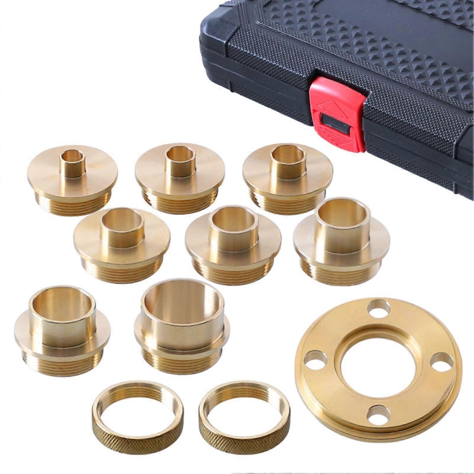 Router Bushing Guide Set 8 Sizes Brass Template Kit with Lock Nut for Precision Woodworking