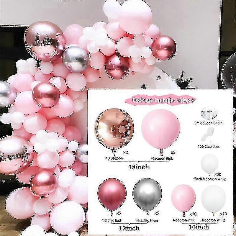 Pink Balloon Chain Set Sequin Balloon Package Party Decoration Wedding