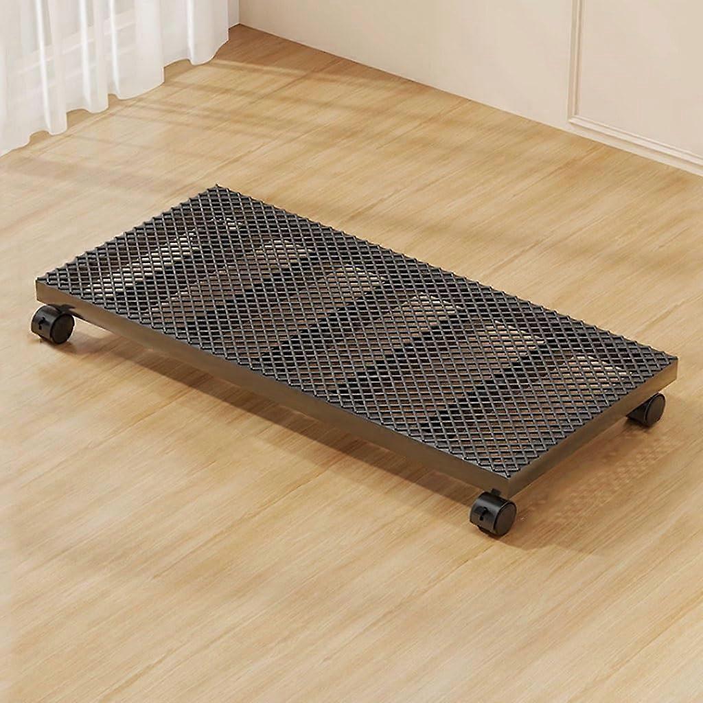 Heavy Duty Rectangle Plant Caddy with Lockable Wheels Rustproof Stand for Large Pots 50x24cm