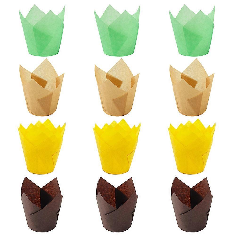 Paper Cake Cups Tulip Shape for Baking Use 200Pcs Assorted Color