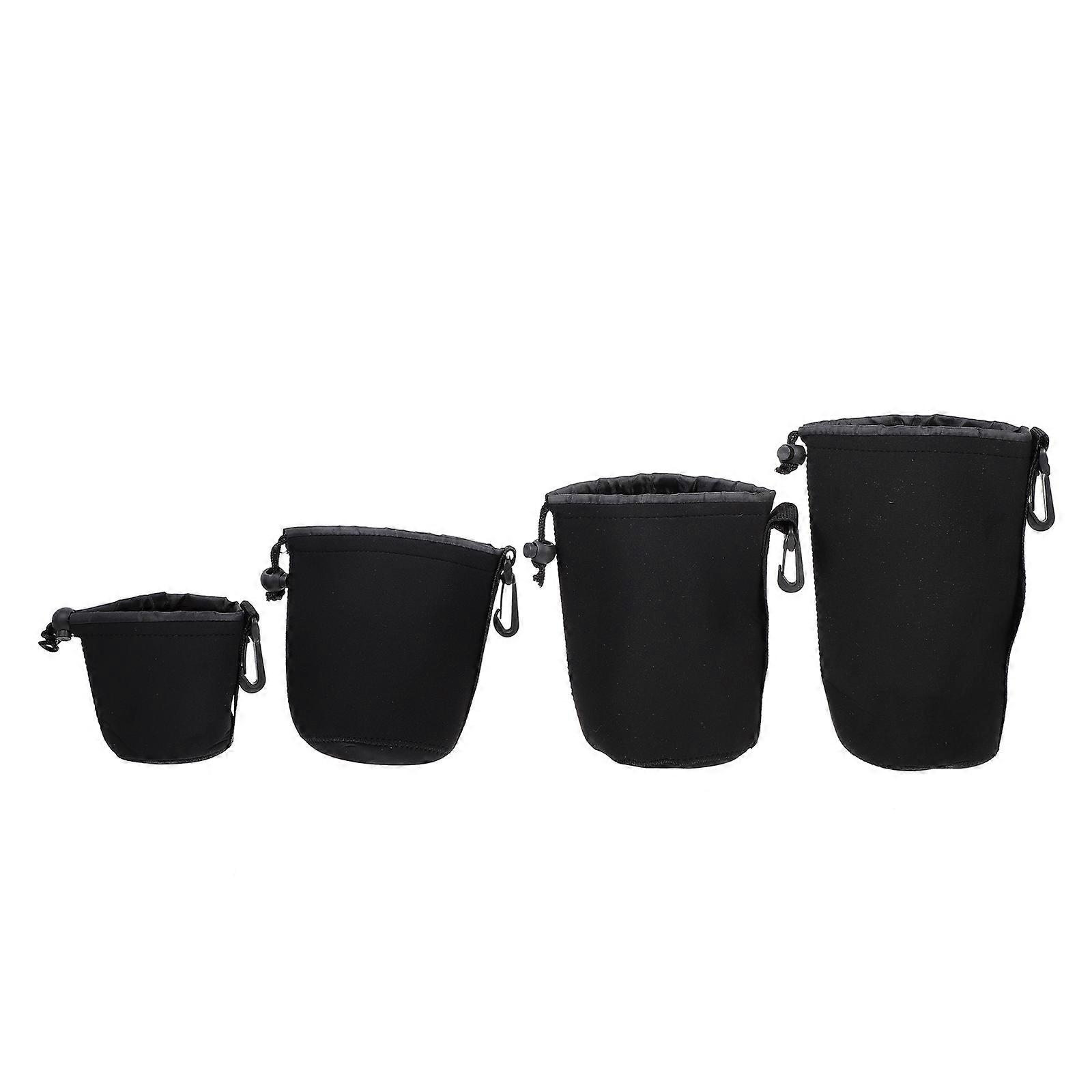 Waterproof Camera Lens Bag Protective Storage Pouch for 4Pcs Camera Lens