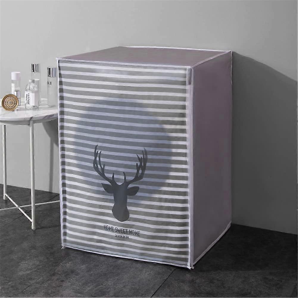 Waterproof Front Load Washing Machine Cover PEVA Dustproof Zipper Protector 810kg