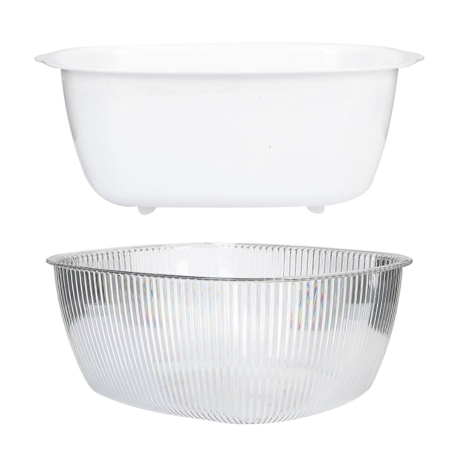 Kitchen Draining Basket Double-Layer Vegetable Washing Basket for Home