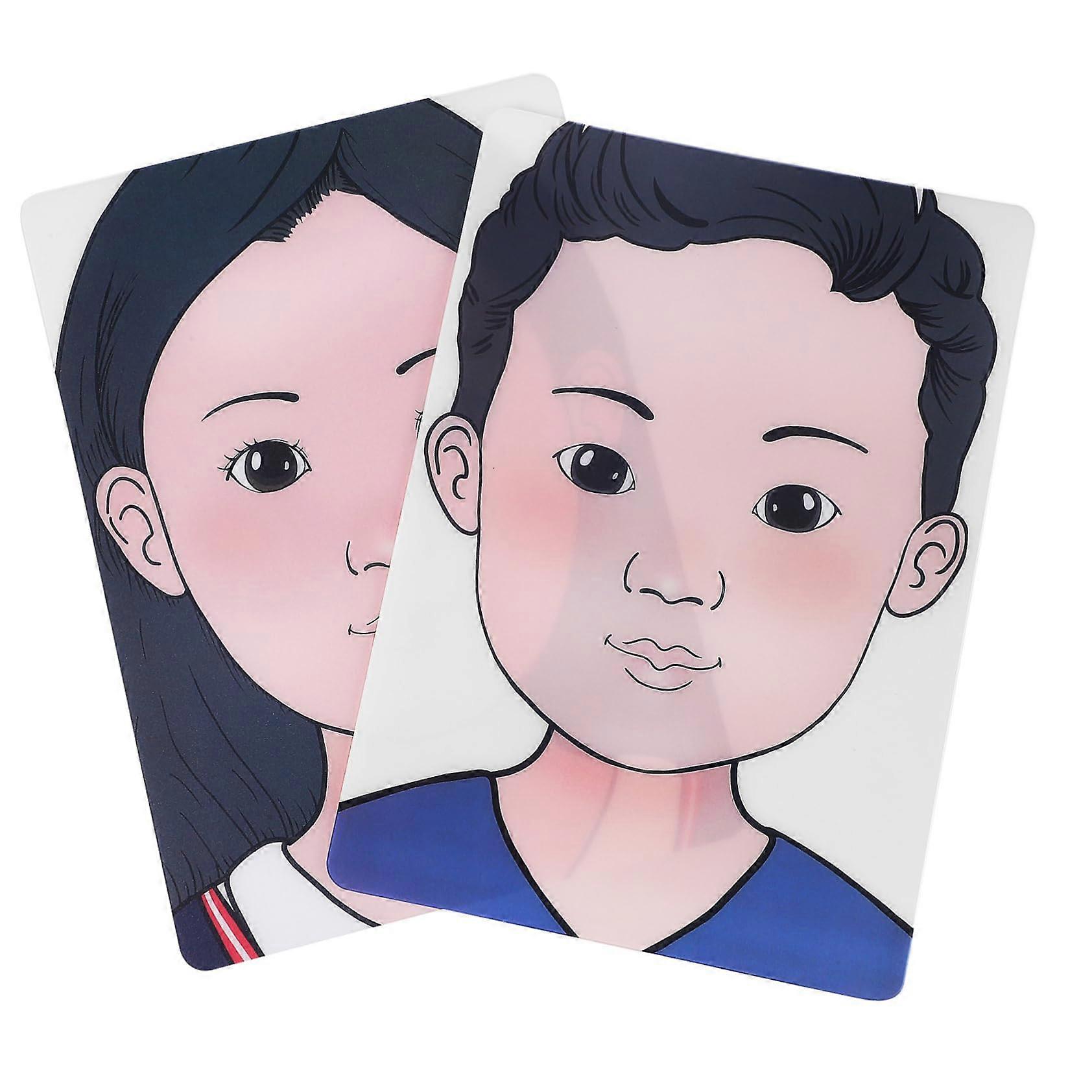 Reusable Washable Boy Face Paint Practice Board with Realistic Print and Safe Rounded Corners