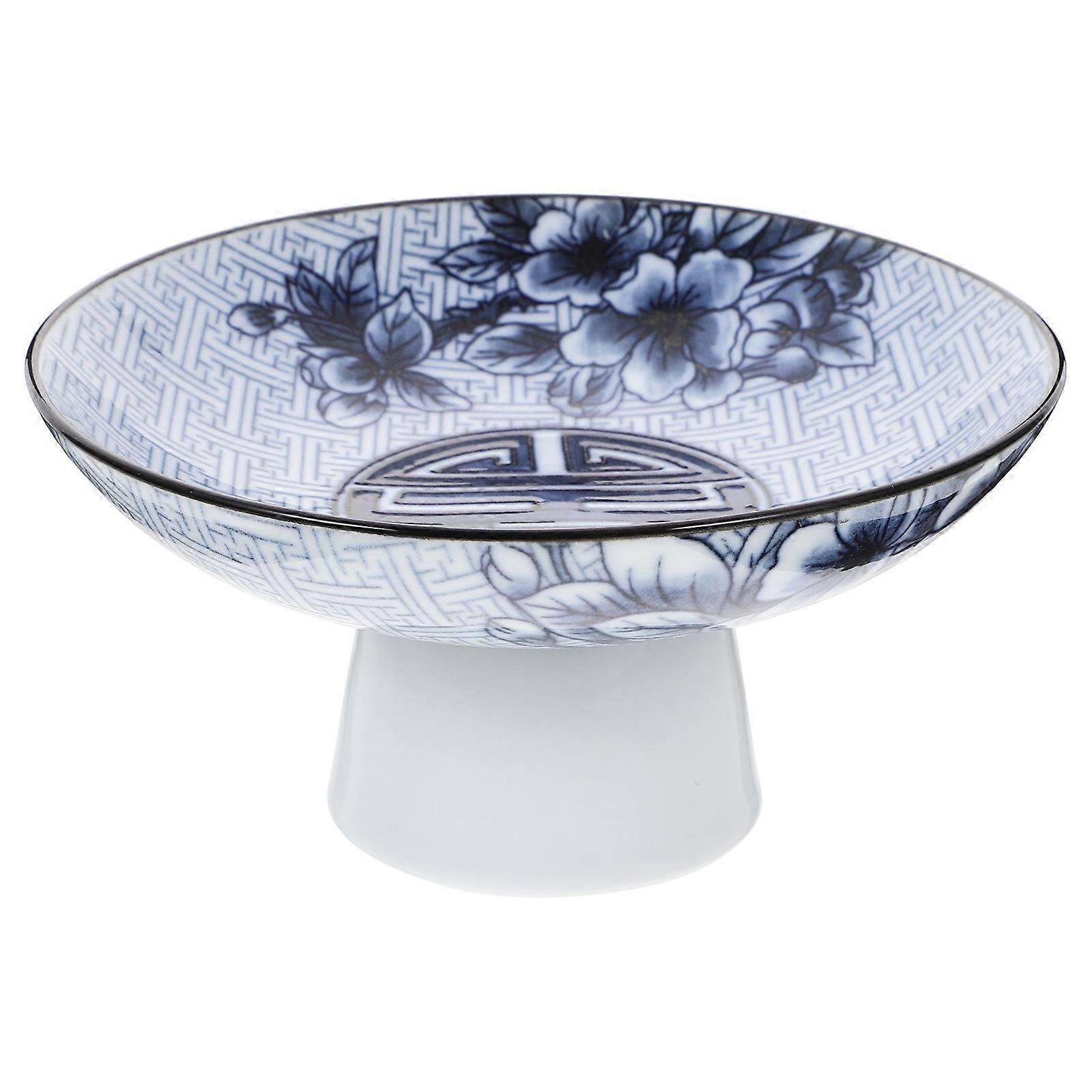 Ceramic Footed Serving Tray for Storage Use Multi Color Fruit Dish