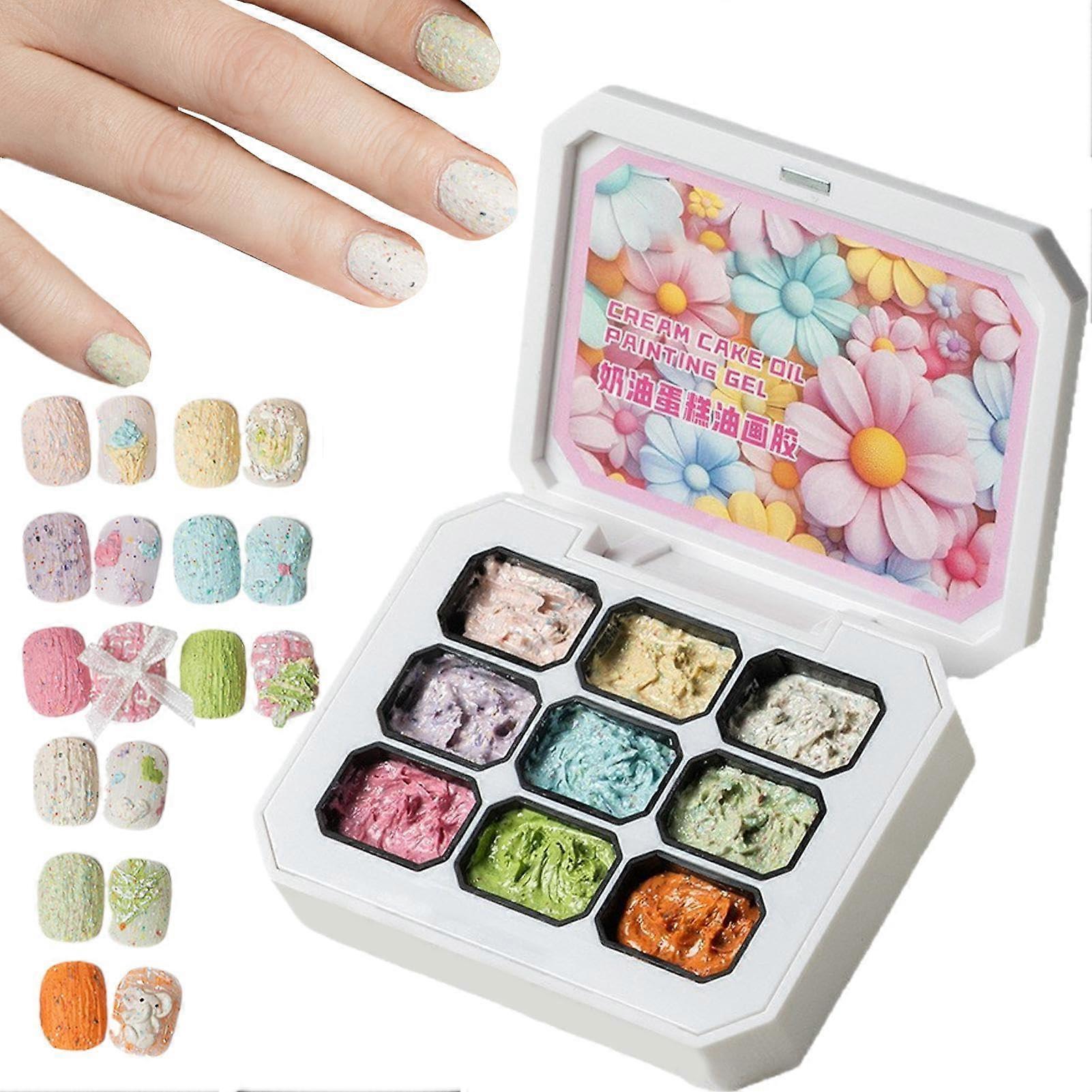 Solid Gel Nail Polish Set with 3D Shaping Precision and Sandstone Texture Finish, 9 Colors