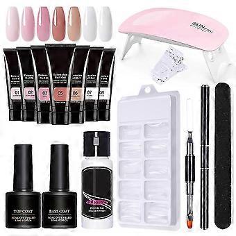 Nagelgelset Gel Builder Nagelset met verlengingsgel Nagelverlengingsvormen Nagellamp Nagelvijl voor manicures Beginners Starterset 25-26