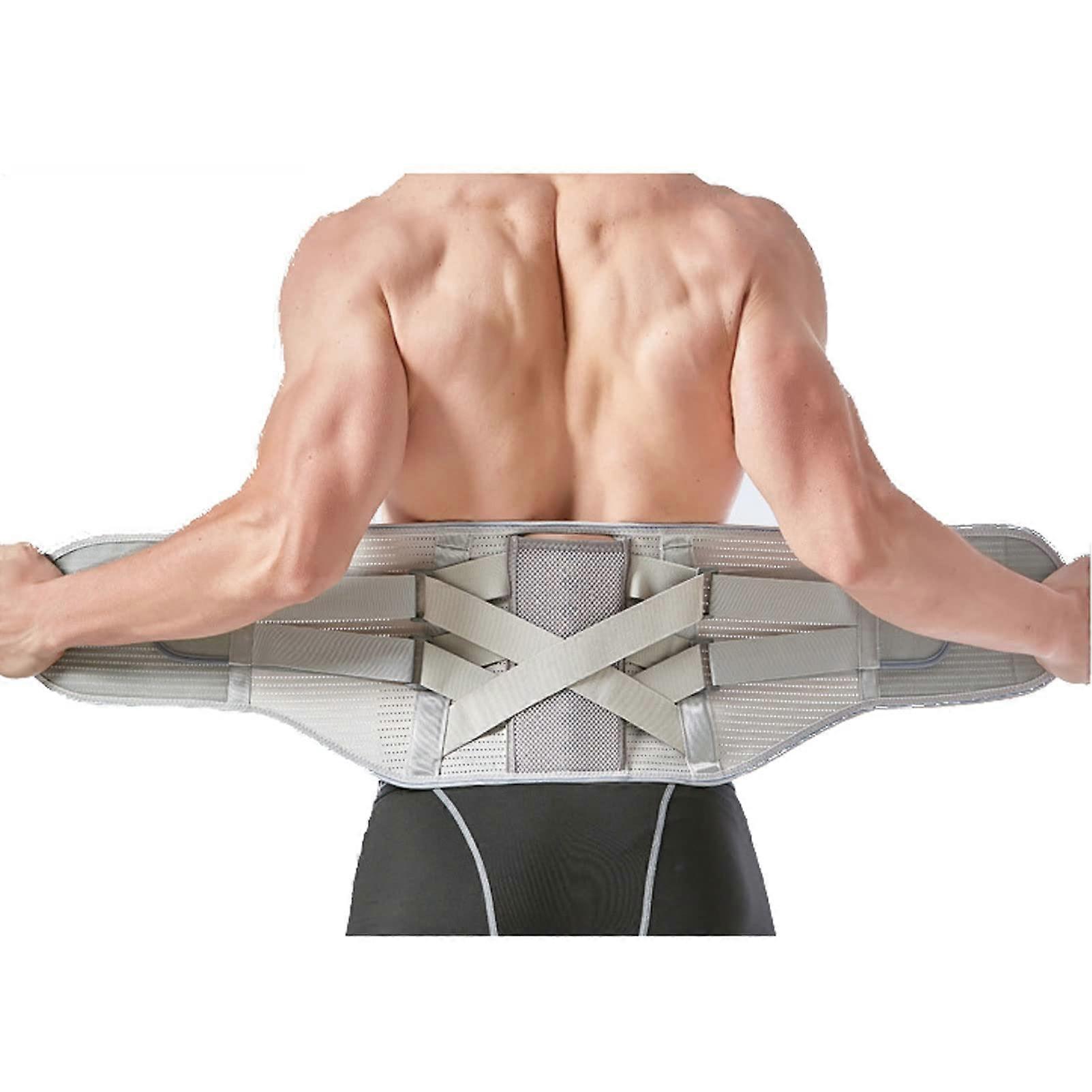 Lower Back Support Belt with Dual Adjustment Straps and Eight Stays for Herniated Disc and Sciatica