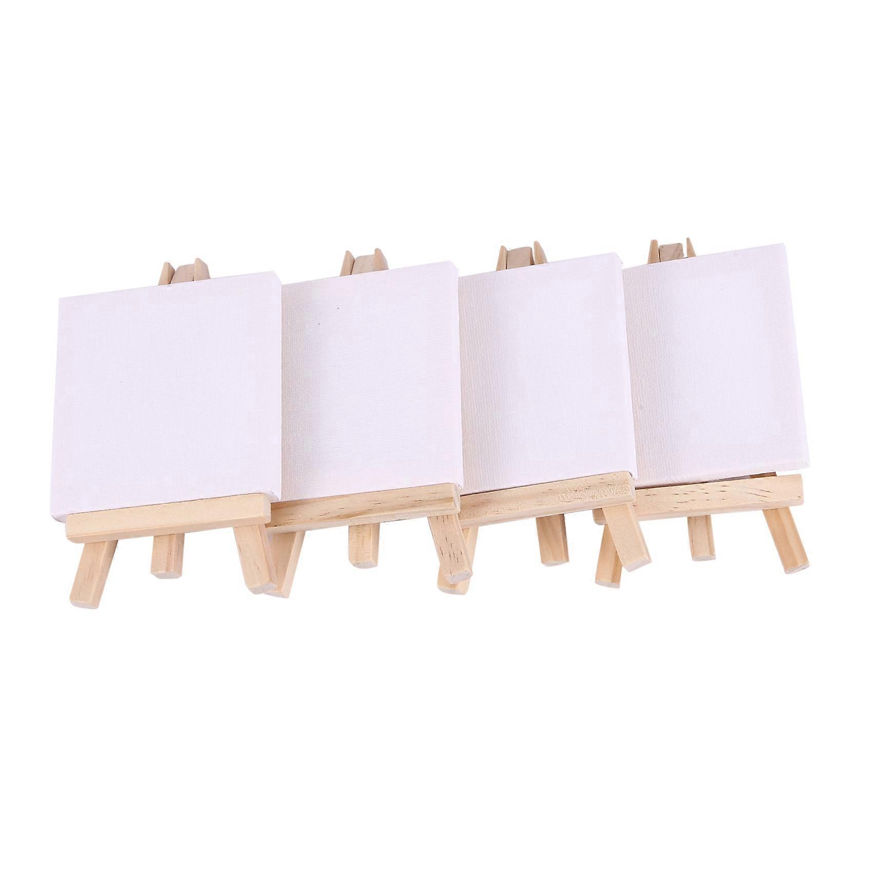 24 Conjunto de Artistas 5 Polegadas Mini Cavalete + 3 Polegadas X3 Polegadas Mini Conjunto de Lona Artesanato DIY Desenho Pequeno Cavalete de Mesa
