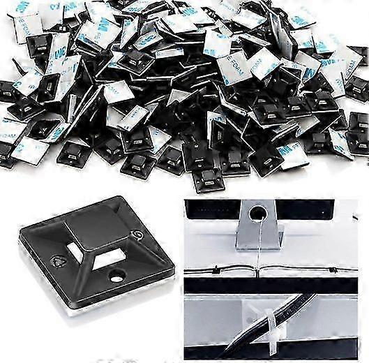 100 self-adhesive cable clips, cable holders for mounting