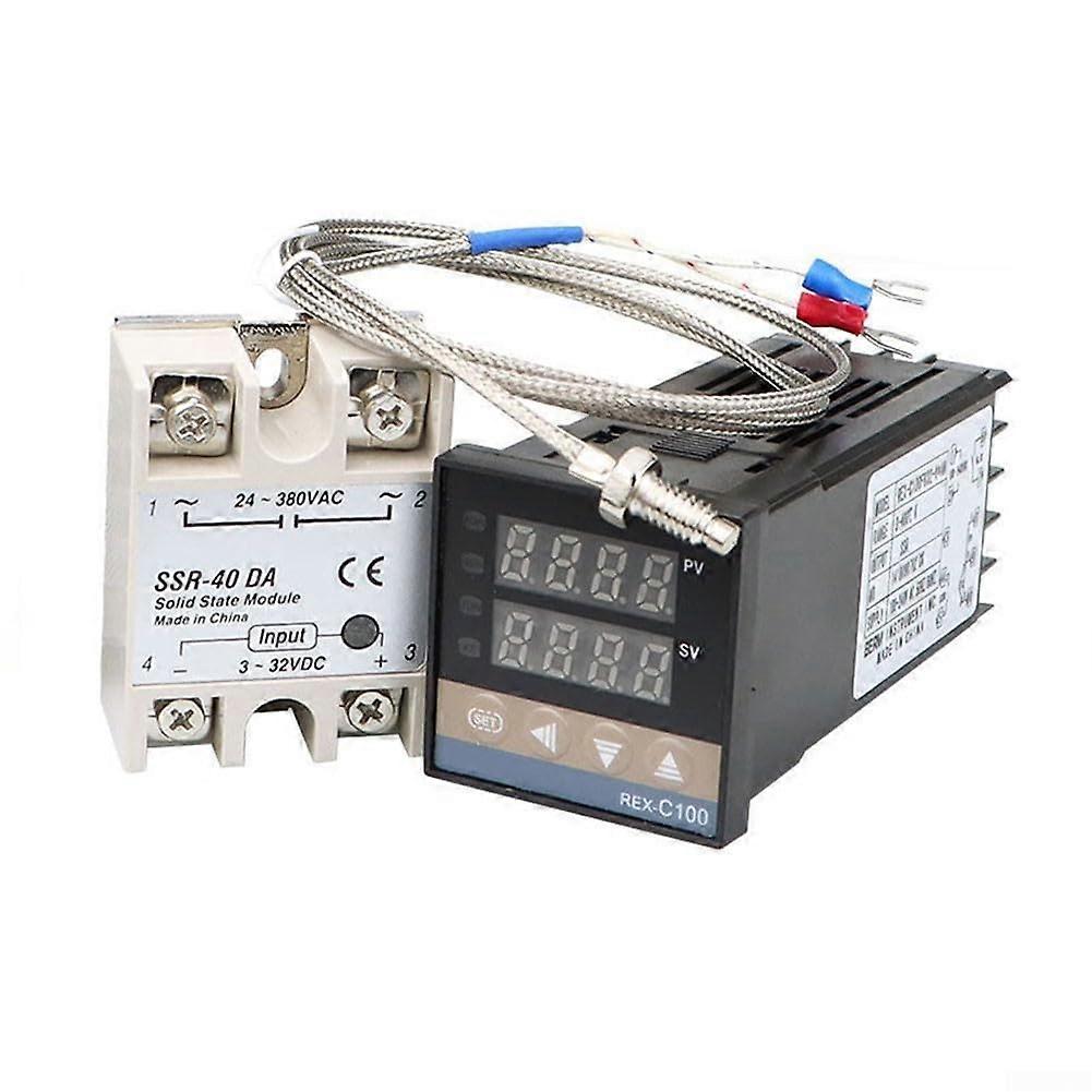 C100 PID Temperature Controller 40A with K Type Thermocouple for Accurate Heating Control