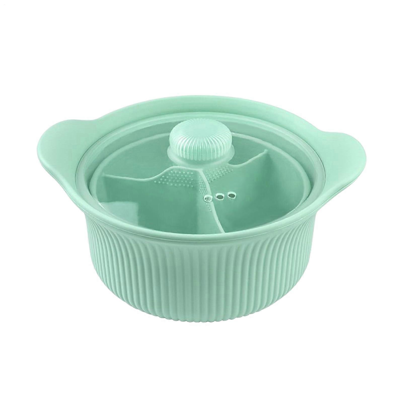 Microwave Vegetable Steamer Silicone Pot with Lid and Handle for Broccoli Rice Even Cooking