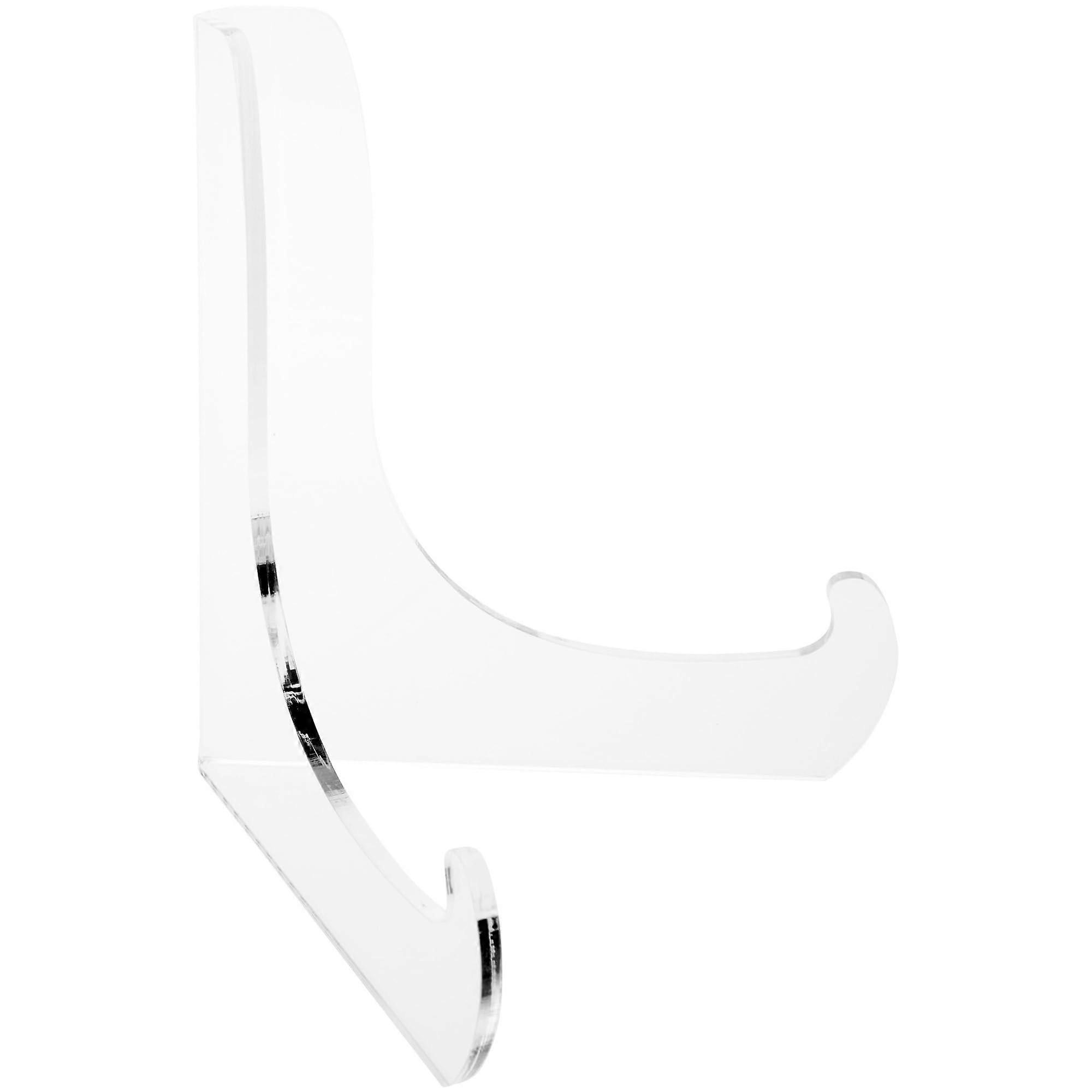 Acrylic Display Stand 6 Inch, Clear 60° Plate Easel with Deep Ledge, Stable Support, 3 Pack