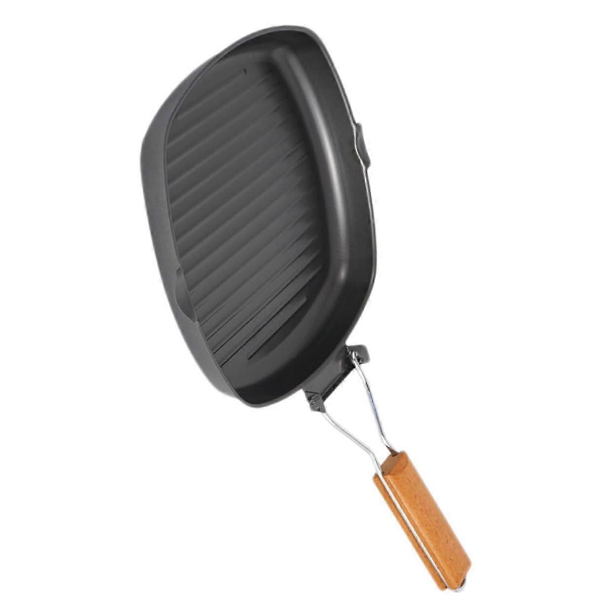 Cast Iron BBQ Pan Foldable NonStick Grill for Outdoor Cooking and Camping