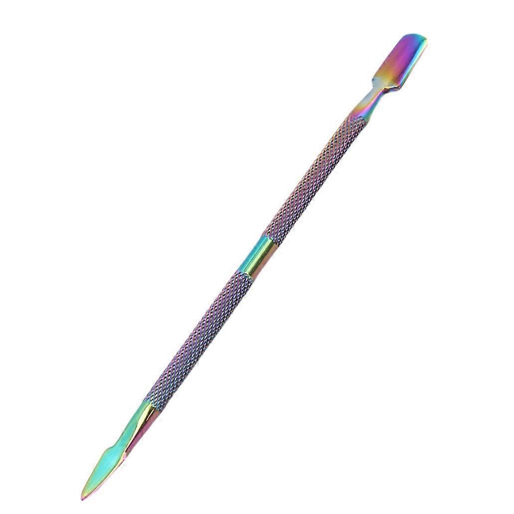 Stainless Steel Cuticle Pusher with Dual Sided Nail Cleaner Tool and Precise Angled Tip