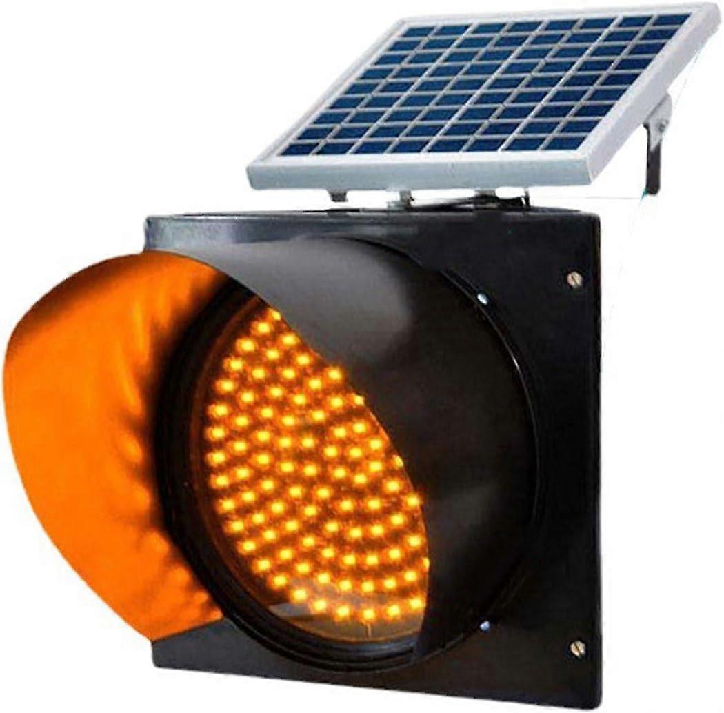 Solar Traffic Light with Visibility LED Flash, Weatherproof IP65 Solar Powered Road Warning Lamp
