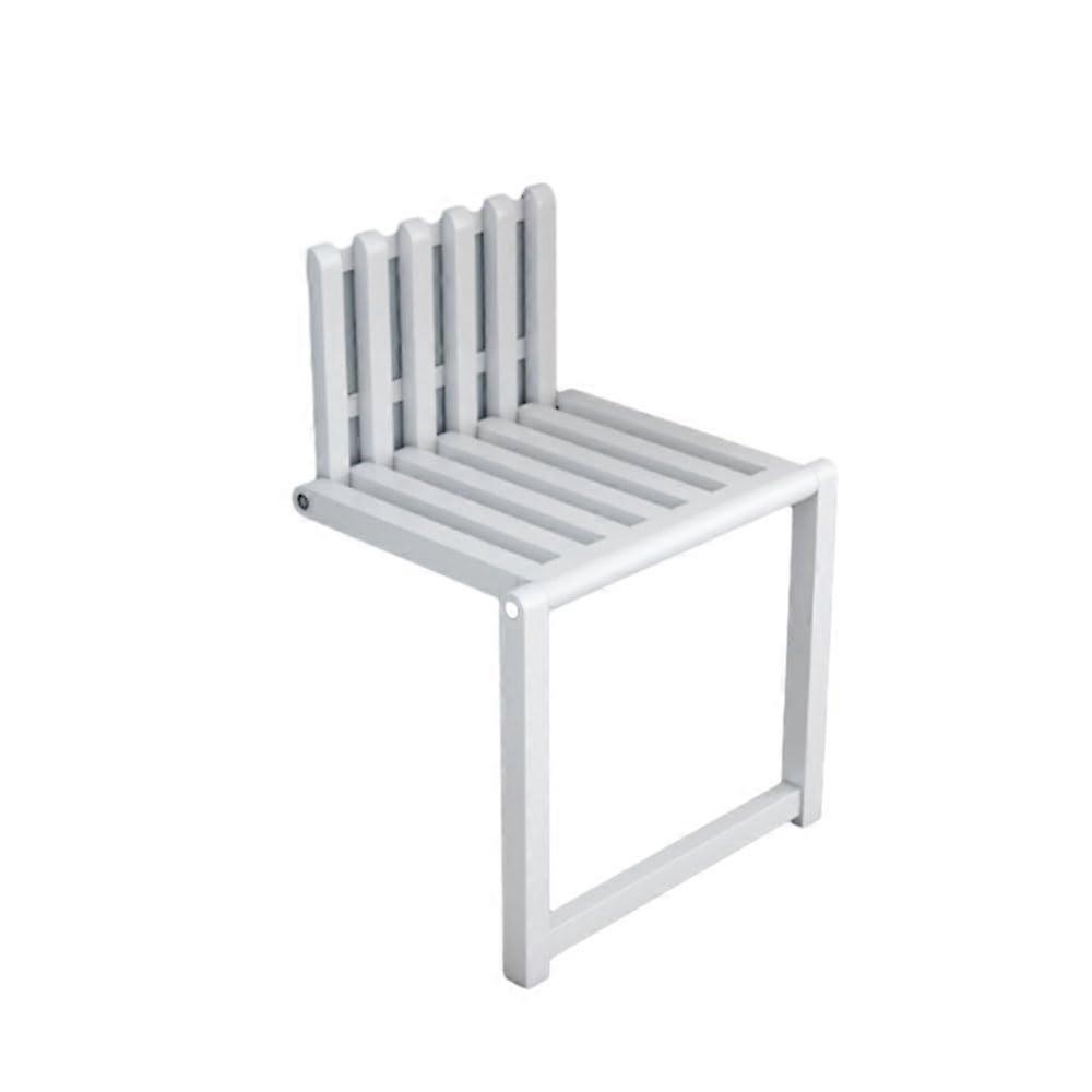 Folding Wall Mounted Stool with SpaceSaving Design for Entryway Shoe Bench, White