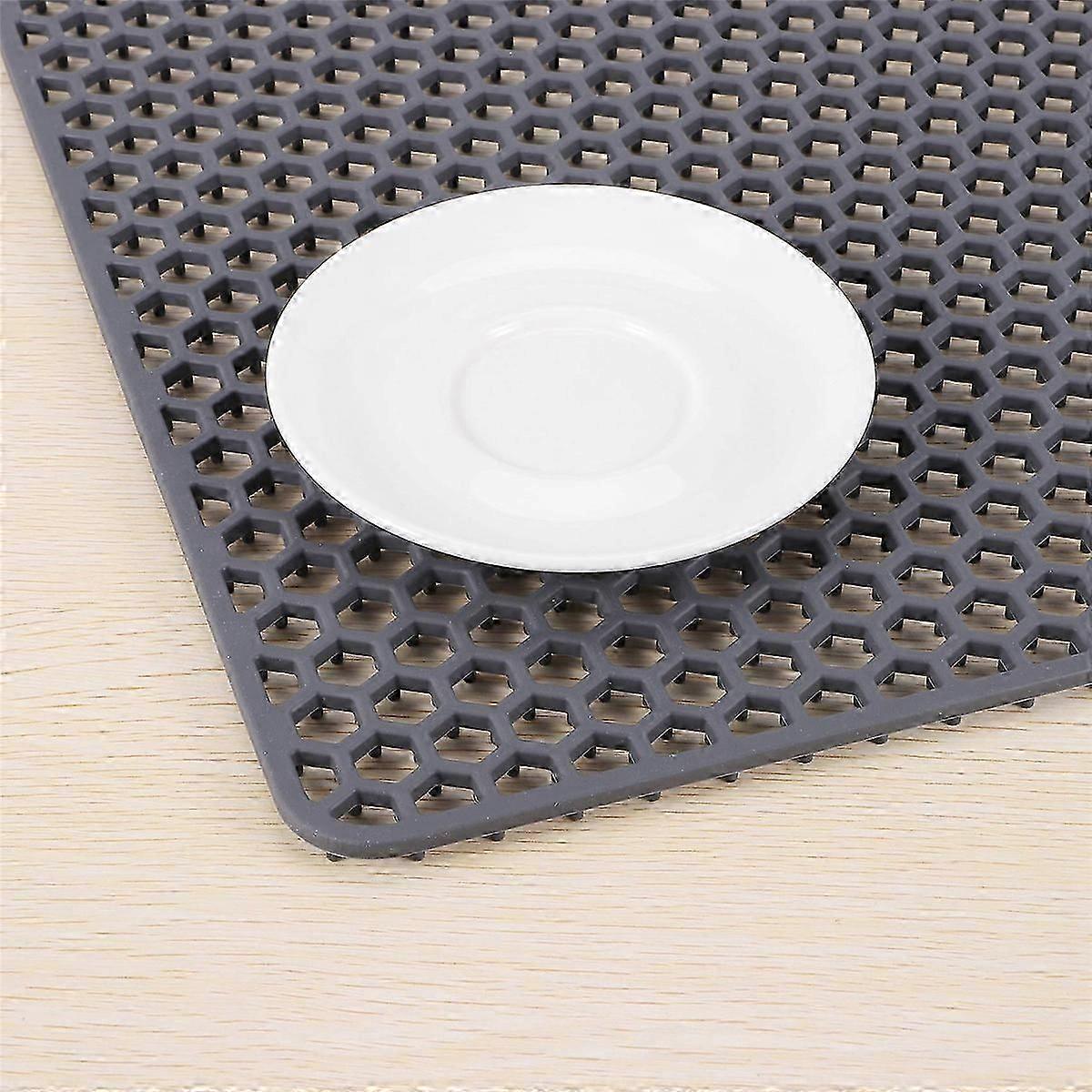 Silicone Sink Protector Mats,Dish Drying Mat Counter(Gray)