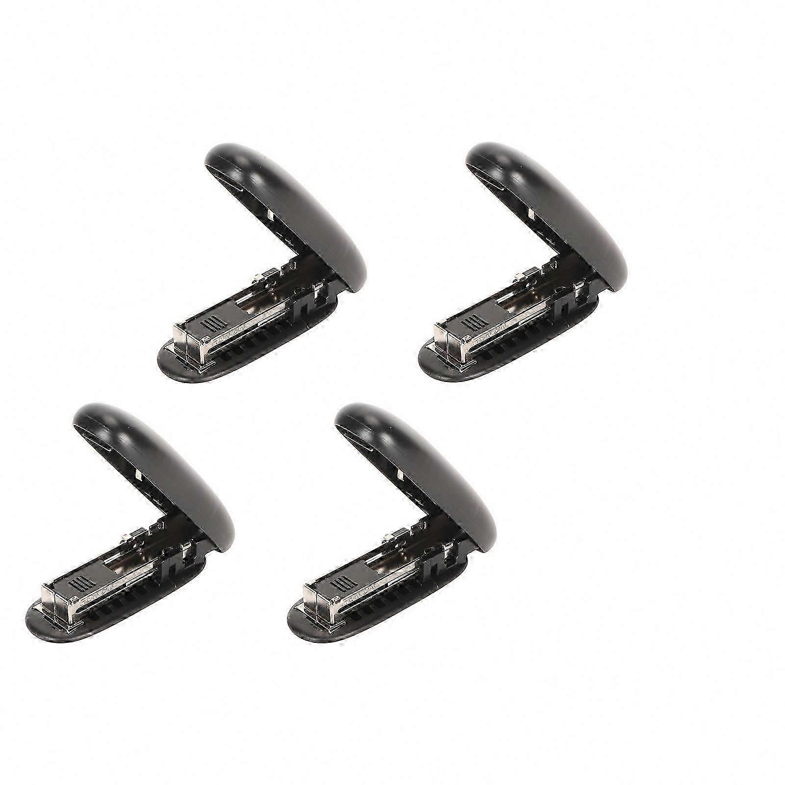 4-Pack Mini Stapler for Office and School Use, 2-15 Sheets Capacity, Foldable Design, Black