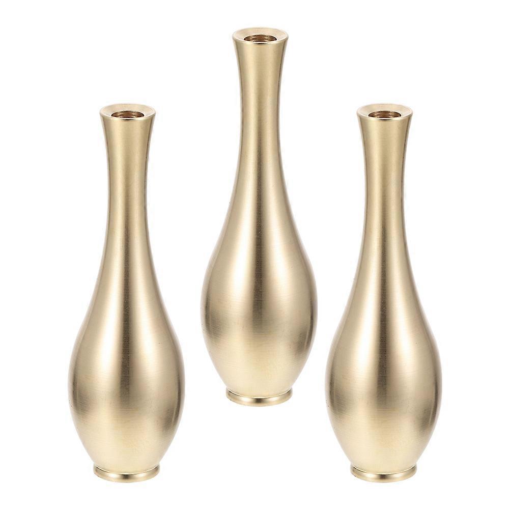 Metal Vase Decoration Small Copper Vase for Storage 3Pcs Pack