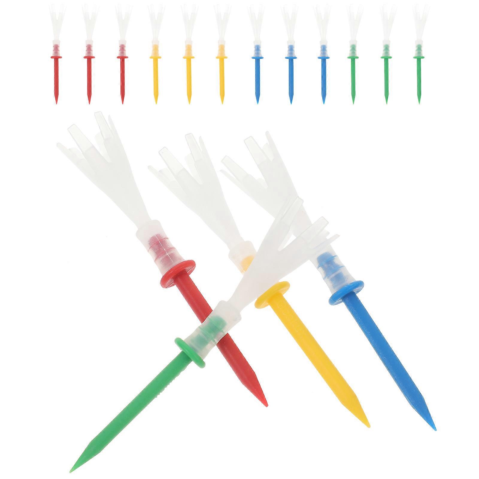 Golf Tees Plastic Professional Tee for Golf Use 16Pcs Outside Assorted Color