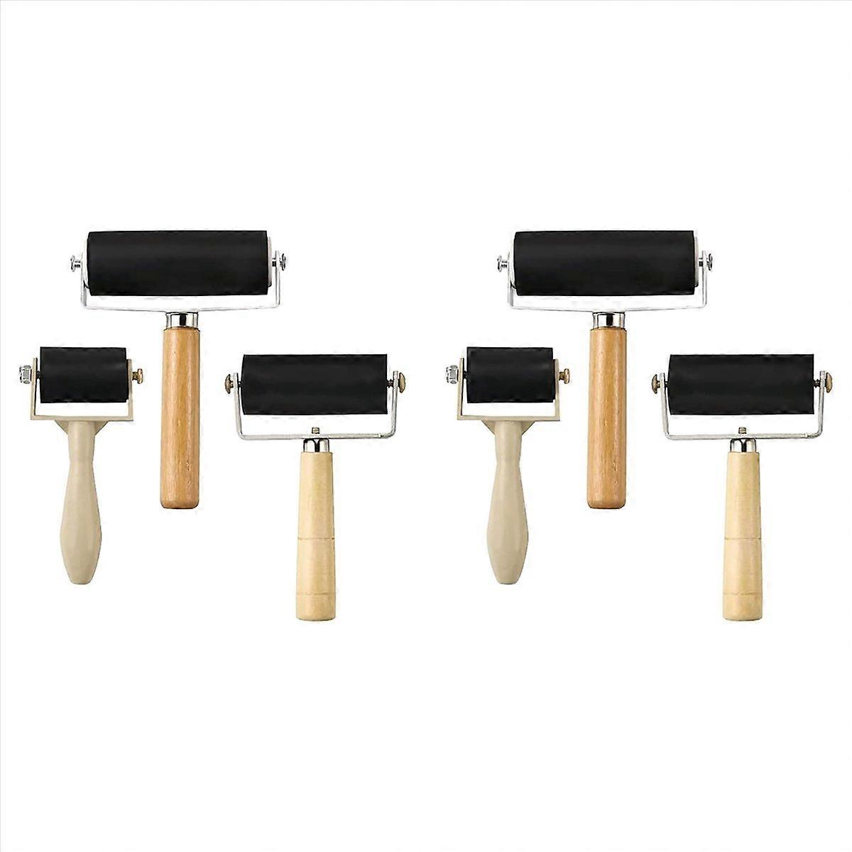 3 Pack Rubber-Roller Brayer Rollers 1.4/2.4/4 Inch Art Craft Roller