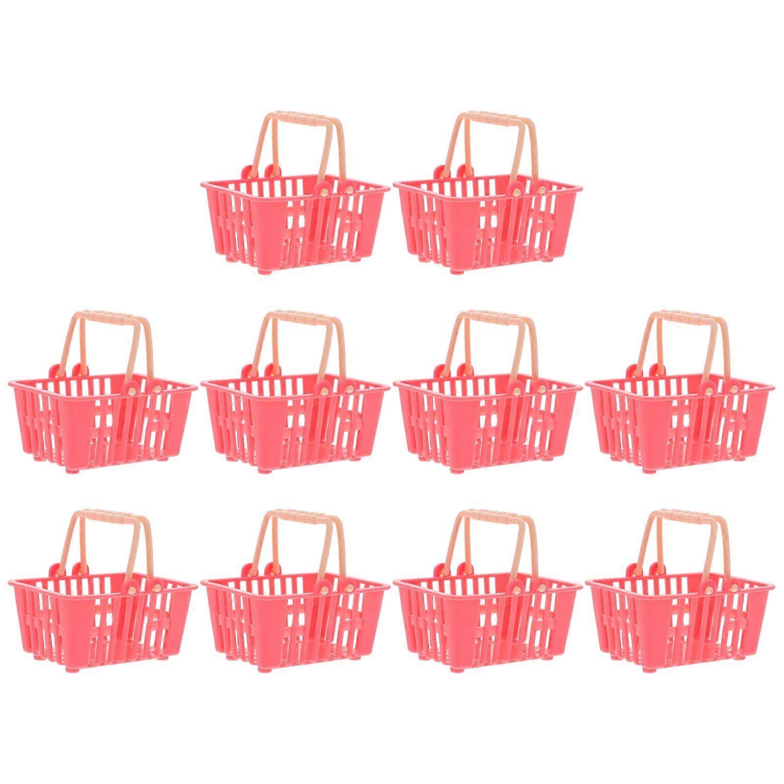 Handheld Baskets Toys for Kids Mini Shopping Baskets 10Pcs Set