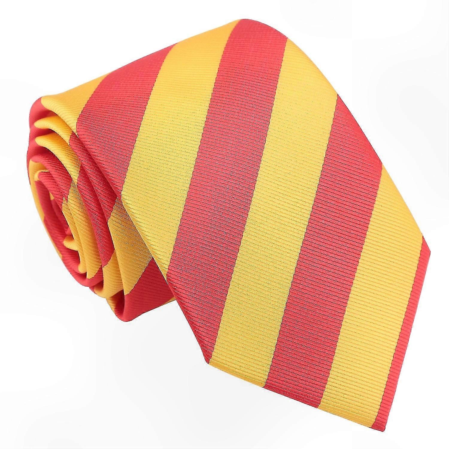 Cravatta a righe classiche rosse e gialle