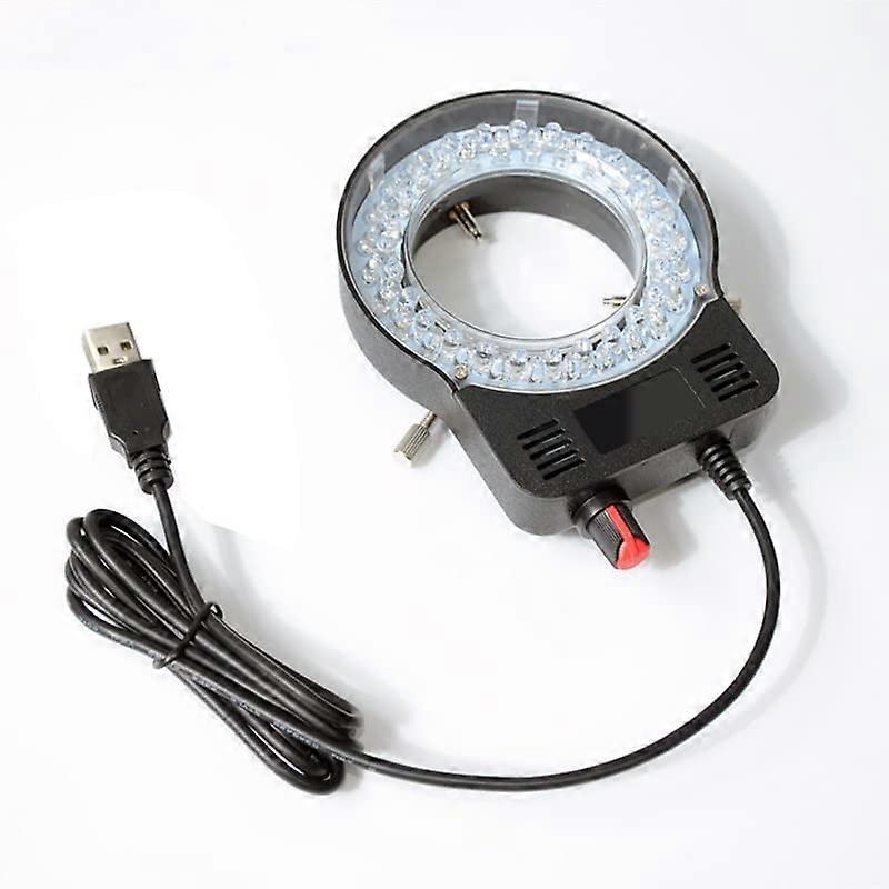 USB Adjustable LED Ring Light for Stereo Microscope and Camera, Shadow Illumination, Black