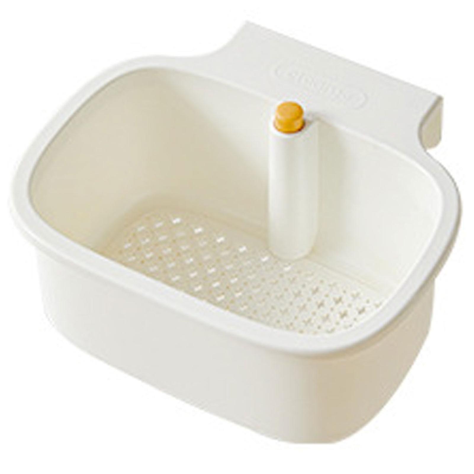 No Drill Sink Corner Filter Basket for Vegetables Press Automatic Dumping Kitchen Draining Basket Effortless Post-Dinner Cleanup