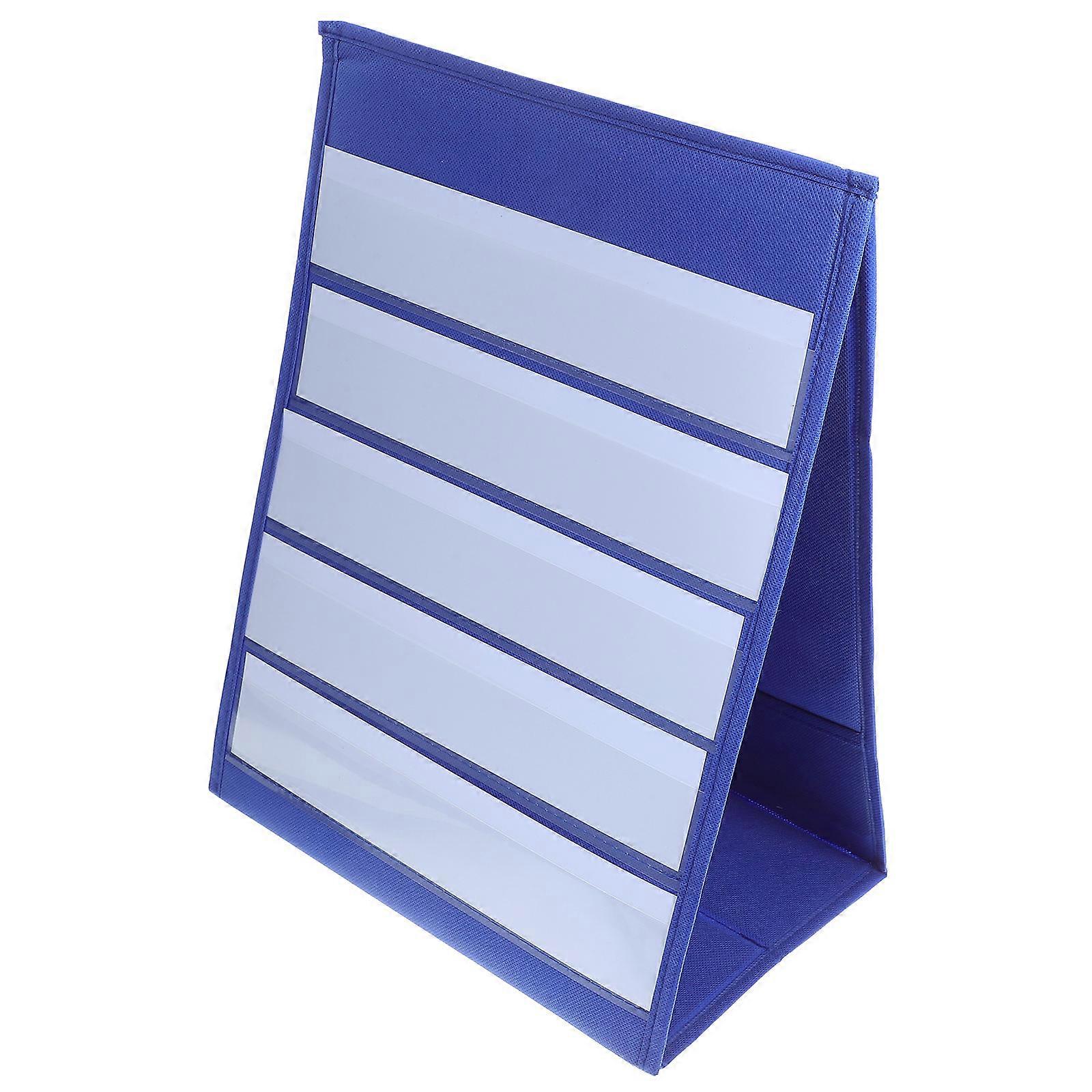 Desktop Pocket Chart with 2Pcs Self-Standing Tabletop Cards for Learning