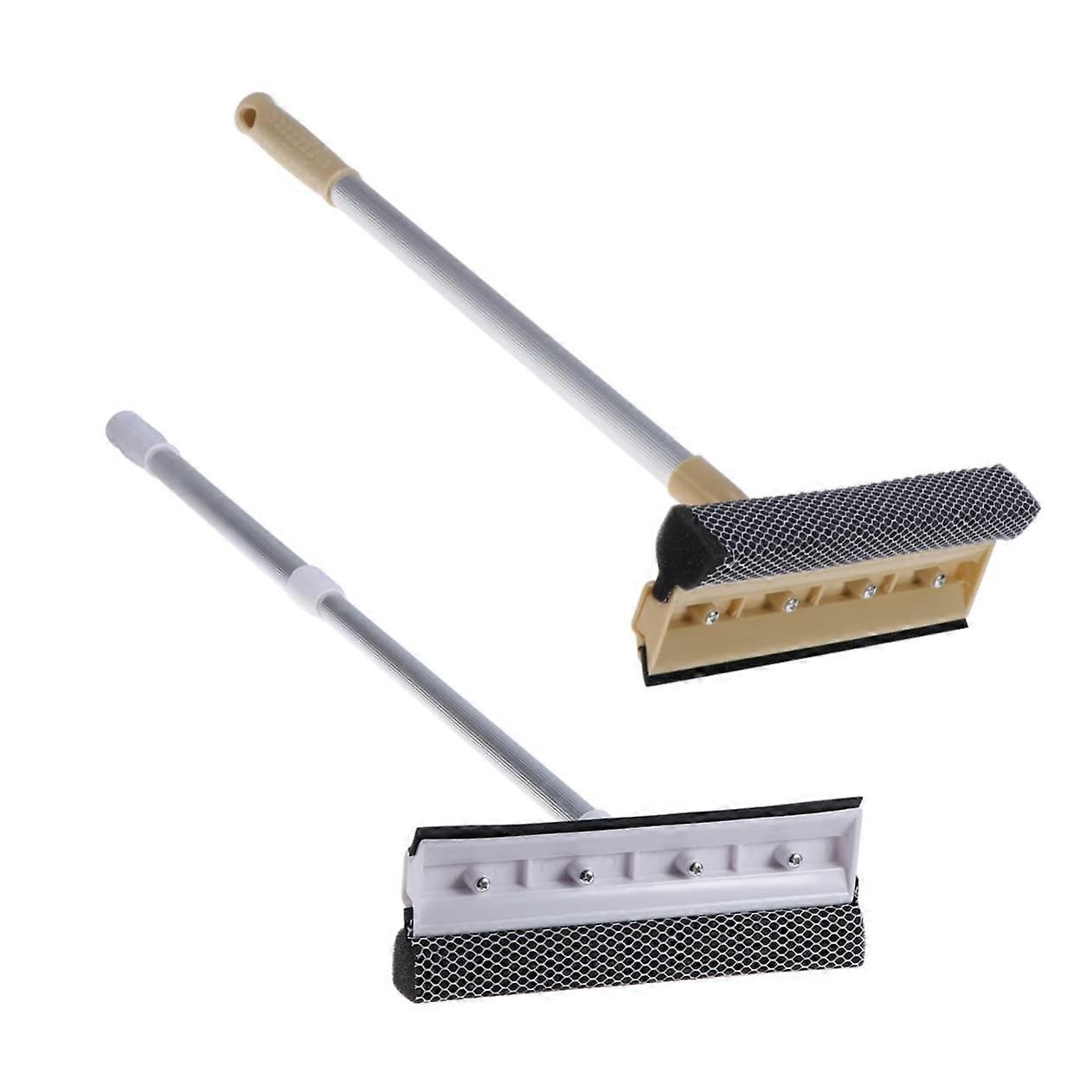 Window Cleaning Kit with Extendable Telescopic Pole, Streak Squeegee and Microfiber Sleeve