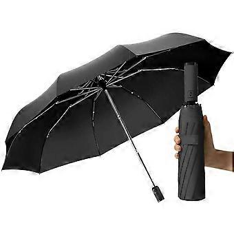 Compact Folding Umbrella for Commuting and Travel, 33 cm Folded Length, Plastic Handle with Strap