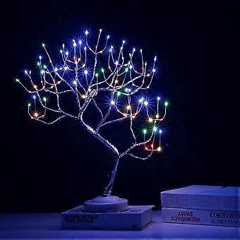 Nordic Style Christmas Colored Lights Led Small Tree Lights Room Decoration Small Table Lamps Rice Grain Tree Lights Stars Small Night Light Strings