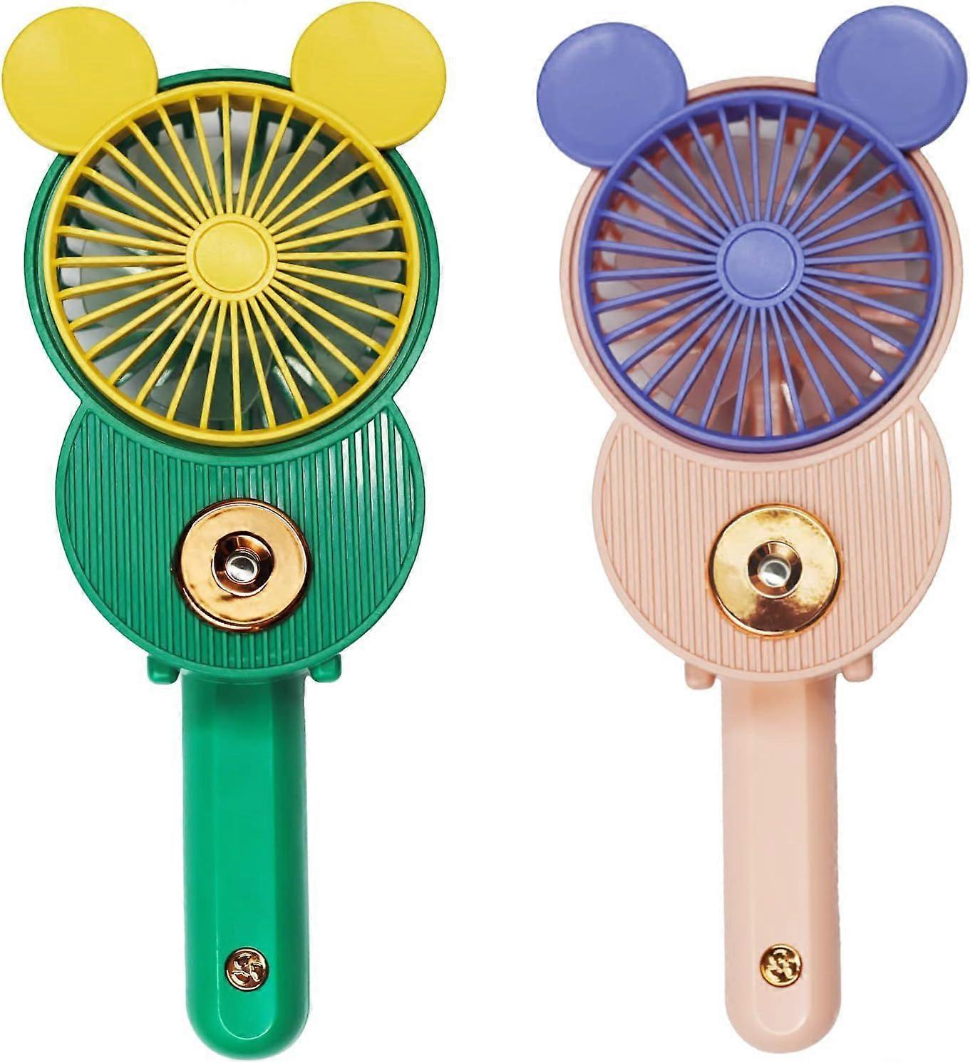 Cute Mickey Misting Mini Fan, Handheld Portable USB