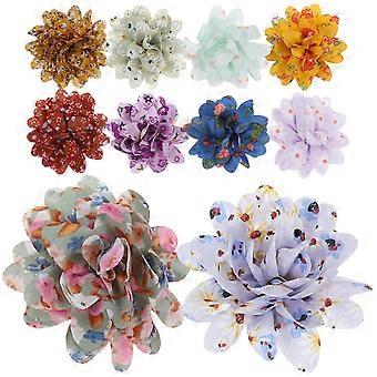 Pet Collar Flowers Lace Decor for Dog and Cat 10Pcs Colorful Set