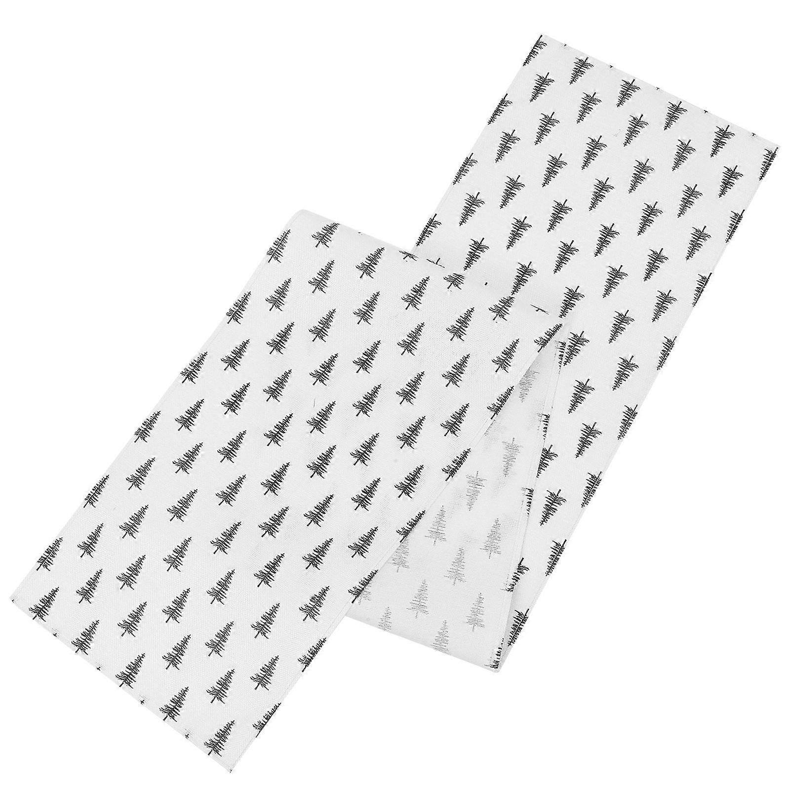 Christmas Table Runner for Winter Dining Decor 1 Piece Polyester Beige