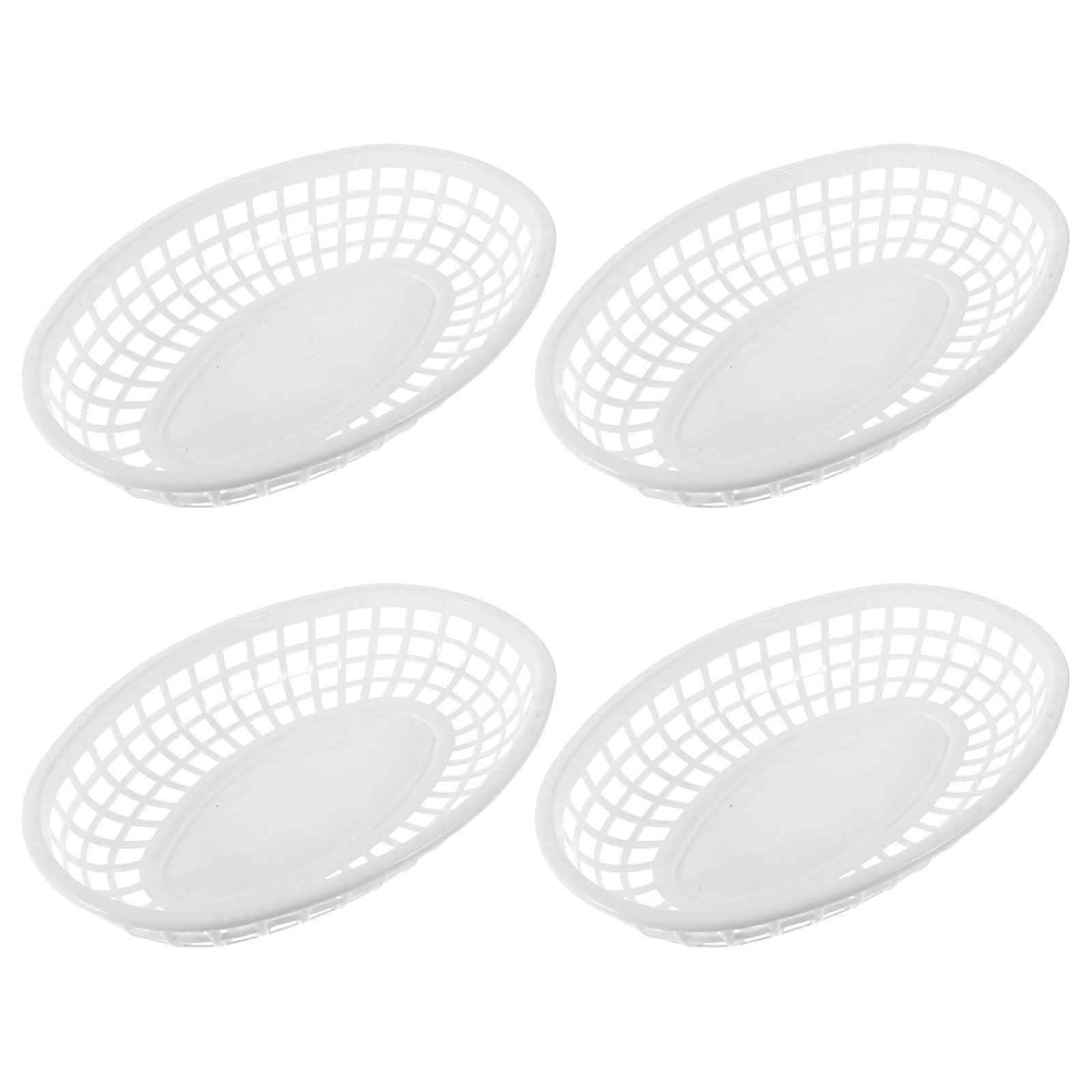 4Pcs Plastic Snack Trays Plastic Fruit Basket Storage Baskets Vegetable Storage Baskets