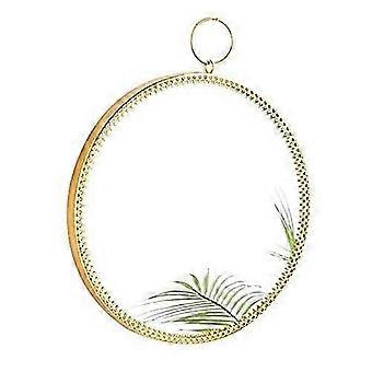 Vanity Mirror Khaki Grey Round Makeup Mirror with Stand and Wall Hanging 360 Adjustable Viewing