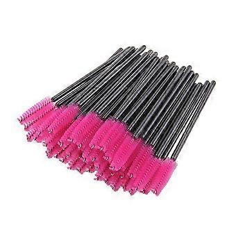 Disposable Mascara Wands Eyelash Brush for Makeup Use 50Pcs Rosy Color