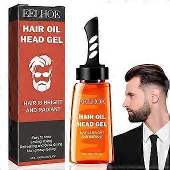 Hair Styling Gel for Men, 2-in-1 Hair Wax Gel with Comb, Hair Styling Gel for Men, Hair Oil Head Gel, Long Lasting, Quick Building