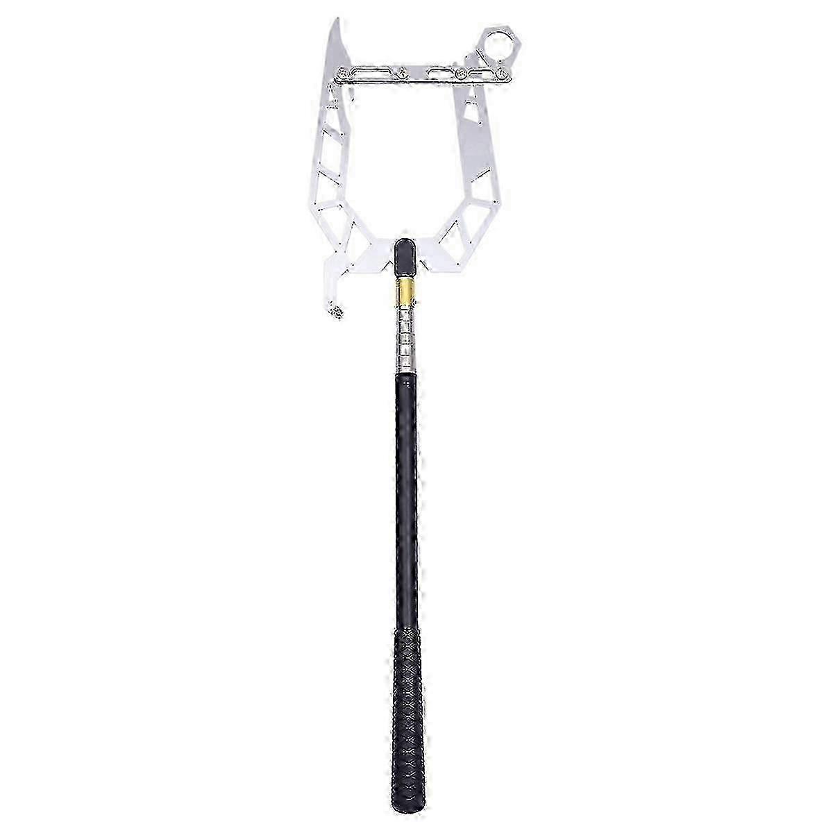 Telescoping boat hook compatible with mooring rope with dock threader guide
