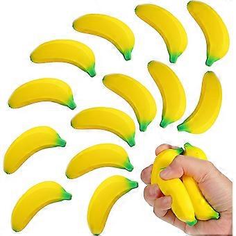 15 Pcs Banana Stress Toys Banana Stretchy Toys PU Relief Stress Balls Classroom Birthday Xmas Gifts Tiny Party Supplies for Relief Party Favors Bag F