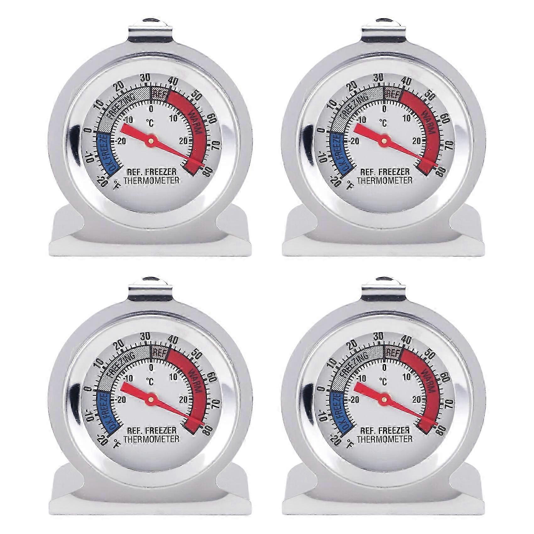 4Pc Red Indicator Refrigerator Thermometer for Freezer Cooler