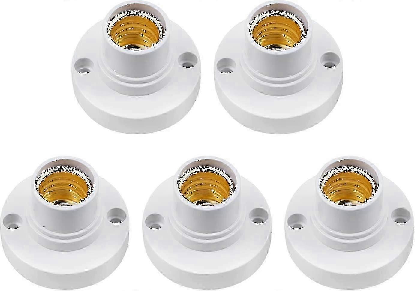 E14 Lamp Holder 5 Packs, Plastic Ceiling Light Bulb Socket with Edison Screw Base