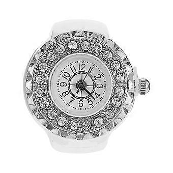 Diamond Round Dial Finger Watch for Decoration Zinc Alloy Material