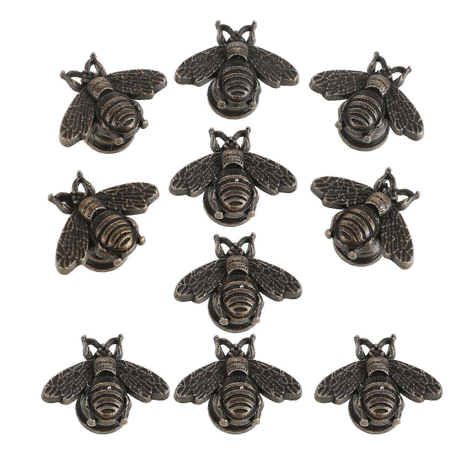 10 Pcs Vintage Cabinet Knobs Decorative Drawer Dresser Single Hole Knobs (Bee)