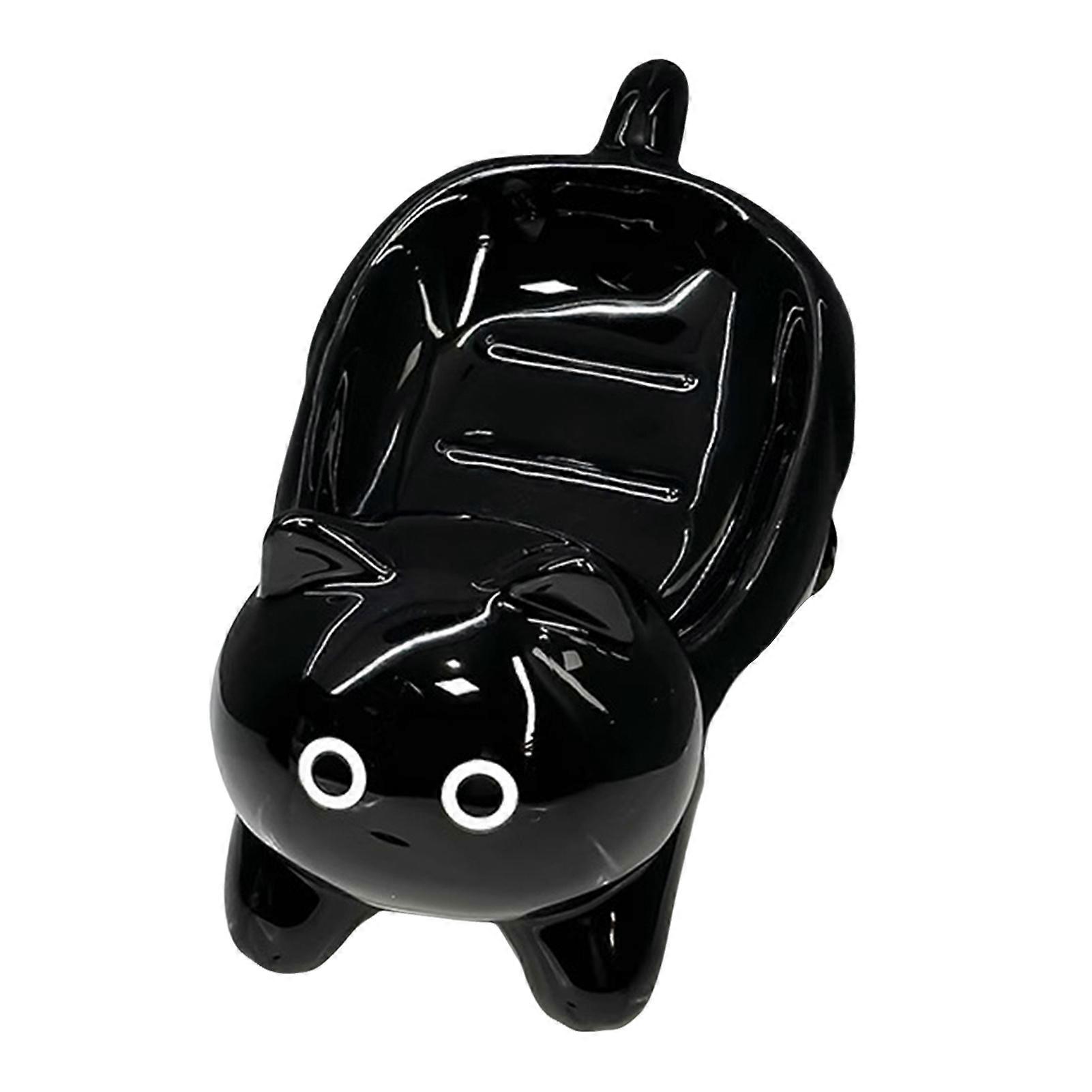 Animal Shape Ceramic Soap Dish with Automatic Drainage for Bathroom