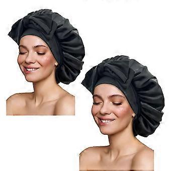 Gorro de satén Bonete de seda Gorro de pelo para dormir gorros grandes con banda de corbata